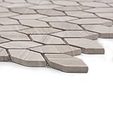 maykke 12 " x 12 " Naviモザイク壁と床タイル、10 Sq Ft、ホワイト木製大理石( 10個パック) yoa1070101