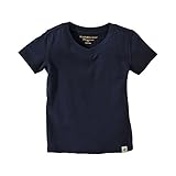 Burt 's Bees Baby Solid Short Sleeve Reverse Seam V Neck Under Shirts、100 %オーガニックコットン カラー: ブルー