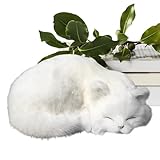 猫のぬいぐるみ - 本物そっくりの動物のぬいぐるみ、リアルな猫の置物 |ぬいぐるみ動物のかわいい猫のおもちゃ、模擬ソフトキティぬいぐるみ愛らしい猫の人形幼児、子供、机、リビングルーム、プレイルーム用