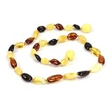 Baltic Baby Amber Necklace Olive Shape Beads (Multi, Small) by Momma Goose