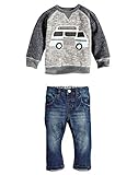 2pcs Baby Kids Boys Cartoonシャツとジャン・パンツOutfits &設定Suits US サイズ: 4-5T カラー: グレー