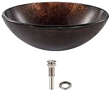Kraus GV-684-CH Pluto Glass Vessel Bathroom Sink with PU-MR Chrome by Kraus