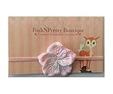 2 Elegant Five Petal Velveteen Flower Baby Poshnpretty Headband - Light Pink by PoshNPretty