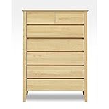 北欧風 脚付き 80cm幅 6段ハイチェスト ナチュラル 完成品