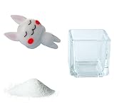 花市場直送便 ミニチュアガラス ウサギごろごろ & カラーサンド ホワイト & 植え込み用グラス ニューブロックS