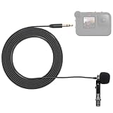Movo Lavalierマイク GoPro、Hero 12 Hero11、Hero10、Hero9 Black、Media Mod、3.5mmマイクアダプターに対応 - 6フィートのケーブル付きラペルマイク、メタルクリップ、ウィンドスクリーン。