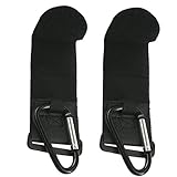 Domybestベビーカーフック アルミニウム製　 カラビナ　2個セット　ブラック バギー 荷物フック カーグッズ　ベビーカー用クリップ　ショッピング　乳母車　買い物 荷物 散歩　便利