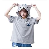 【ルリジューズ】 Religeuses Tシャツ 猫 耳 フード アニマル プリント ゆるかわ...