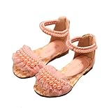 Honey baby　ガールズ フォーマル靴 パール レース女の子シューズ　ダンスシューズ フラットシューズ 女児 サンダル フォーマル 結婚式 発表会 お出かけ 通園 通学 プレゼント 夏 (内寸2