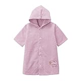 吸水力に優れた ベビーバスローブ ラベンダー系 サイズ：80