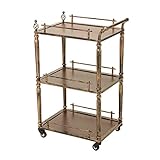 エレガントワゴン 3段 ブロンズ 幅54.5cm×奥行39cm×高さ86cm [ エステワゴン ネイルワゴン 美容室ワゴン キッチンワゴン マルチワゴン サイドワゴン キャスター付き インテリア クラシック 収納 まつげエクステ 業務用 サ