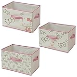 ハローキティ どこでも収納ボックス(3個セット) ホワイト×ピンク YTCF-3PKHM(WH/PI)