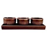Zak Designs Savannah Brown 4-piece Condiment Bowl Set [並行輸入品]
