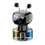 スマートカーエアフレッシュナー、AIロボット自動芳香剤 車用芳香剤 ディフューザー カーディフューザー カーアクセサリー 香水 アロマセラピー スプレー カーディフューザー 装飾 (ブラック、6.5cmx11cm)