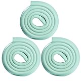 Jolieer 衝撃吸収 ケガ防止 コーナーガード コーナークッション 赤ちゃん舐めても安心 けが防止 2M×3個入 (L型（厚手）, ライト グリーン)