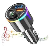 FMトランスミッター Bluetooth 車用 亜鉛合金素材 車載FMトランスミッター Bluetooth5.3 車載充電器 QC3.0急速充電 PD30W シガーソケット USB&PDポート（5V/3A）ブルートゥース トランスミッター 7色変換ライト 電圧測定12V-24V車対応 fmトランスミッタbluetooth ハンズフリー通話 波数仕様 87.5～108.0MHz
