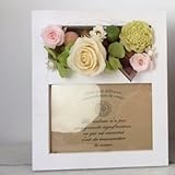 ローズガーデンのフォトスタンド♪パステルローズ 写真1枚タイプ シャンパンピンク(プリザーブドフラワー)写真立て