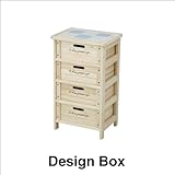 完成品 キッチン収納 天板タイル張りの木製4段ボックス