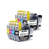 【SEASKY】LC3111-4PK 染料 4色セットx2 お得な8個セット ブラザー Brother 対応 LC3111 互換インク 純正 と併用可能 残量表示機能付 プリンター用 ISO9001認証工場 DCP J572N J577N J582N J978N J998DN J973N J982N J987N インク (LC3111BK C M Y)