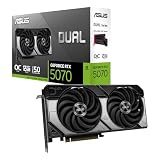 ASUS DUAL RTX5070 OC、PCIe5、12GB DDR7、HDMI、3DP、2572MHzクロック、オーバークロック、コンパクトSFF-Ready。