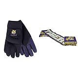 NCAA LSU Tigersグリップ作業グローブand Spiritスカーフ2パックバンドル