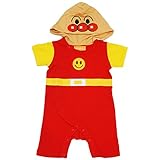 【本体綿100％】2016年 夏物 天竺 アンパンマン なりきり変身 半袖カバーオール ロンパース Anpanman レッド◇70cm