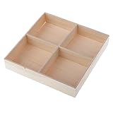 Prettyia 4グリッド　ジュエリーボック　植物保管ケース　便利グッズ　木製収納ボックス　スフラワーポット　塗装可能　