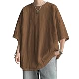 [BesBet] 夏服 メンズ Tシャツ メンズ 半袖 ゆったり おおきい サイズ ビッグT 五分袖 涼しい 無地 人気 カジュアル ファッション 丸襟 柔らかい肌触り 快適 ストリート 夏用