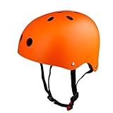 Meily ヘルメット こども用 子供 ヘルメット 自転車 ヘルメット 大人 スノーボード スケボー スケート ローラースケート 保護用スポーツ ヘルメット (オレンジ, L)