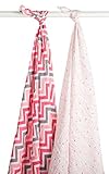 Blisscosy Silky Soft Classic Large Muslin Swaddle Blanket, 2 count 47 inch x 47 inch, Gift Box Set -