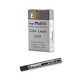 ペンテル CH2 マルチ8 2.0mm 色鉛筆リフィル(ボックスセット) - ブラウン芯 12本