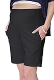 スウィートマミー (Sweet Mommy) 産前産後兼用 ストレッチ グログラン ハーフパンツ マタニティウェア S ブラック