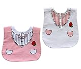 エルフ ベビー(Fairy Baby)よだれかけ 赤ちゃん用ビブ スタイ 食事エプロン 防水機能 プリンセス風 ピンク 2枚セット