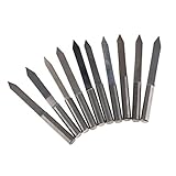 Baoblaze 10本入　彫刻刀　45度　V型　 フライス削り　CNC ルーターツール　木工彫刻ビット　全8サイズ - 0.4mm