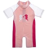 Socialaベビー女の子子供用One Piece Sun Protection水着ラッシュガードUPF 50 + カラー: ピンク