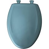 Elongated Closed Front Plastic Toilet Seat with Cover, Easy Clean , Regency Blue [並行輸入品]
