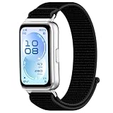 互換性 For HUAWEI Band 11 Pro/HUAWEI Band 11 Aluminum 専用バンド 交換ベルト マジックテープ式 通気ナイロン スポーツバンド 簡単取り付け 男女兼用 (ブラック)