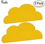 Kuke　曇の形　かわいい 2枚　子供用　水洗い　赤ちゃん　洗える　ベビー　シリコン　食事マット　ランチョンマット　キッズ エコ 耐熱 滑り止め