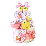 ベビーアルテ Rody ロディ OSM スタイ ぺちゃ付き 2段 おむつケーキ 【おむつ:パンパースSサイズ】ピンク