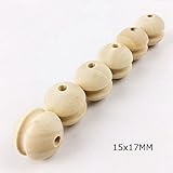 Mamimami Home 木製ビーズ ハンバーガー 15x17MM ファッションジュエリー DIY用 ラウンドオリジナル ビーズ 歯固め カミカミ　看護 おしゃぶりチェーン　アクセサリー　25個「B