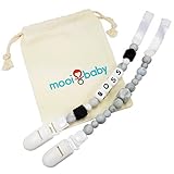 おしゃぶりクリップ – 2パック – シリコン赤ちゃんTeethingおしゃぶりクリップセットandバッグ – Boy – Teether – BPAフリー – 非毒性