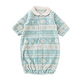 (チャックル) chuckle 北欧風 プリント フリース 新生児 ツーウェイオール サックス 50-60cm P5115-00-30