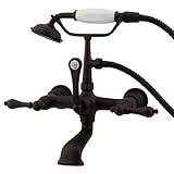 Kingston Brass CC551T5 Vintage Leg Tub Filler with Hand Shower and Straight Arm, Oil Rubbed Bronze b