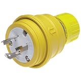 Woodhead 26W48 Watertite Wet Location Locking Blade Plug, 3 Wires, 2 Poles, NEMA L6-20 Configuration
