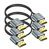 Twozoh スリム4K HDMIケーブル 5M 3本入り 超薄型&フレキシブル スキニーHDMI 2.0コード 4K/60HZ 18gbps ノートパソコン モニター PS5 PS4 Xbox One Fire TV対応