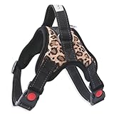 [LaLUCA GOODS] 犬 ハーネス 小型犬 中型犬 大型犬 ステップハーネス ウェアハーネス 犬用 介護用 首輪 ハンドル 胴輪 散歩 ヒョウ柄 M