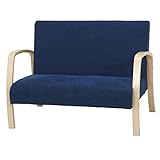 不二貿易 リラックスソファ スリム 幅110cm ブルー 84527