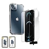 【4点セット】Meeraha iPhone12 mini用ケース 5.4インチ クリア PC背面+TPUバンパー 全透明 落下防止 黄変防止