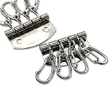 [キB4] 4個入 キーケース 金具 4連 幅34mm キーホルダー金具 レザークラフト金具 四連 キーホルダーフック 鍵 キーケース ／ キB 4連,ニッケルシルバー