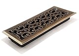 Accord AMFRABC412 Charleston Floor Register, 4-Inch x 12-Inch(Duct Opening Measurements), Antique Br